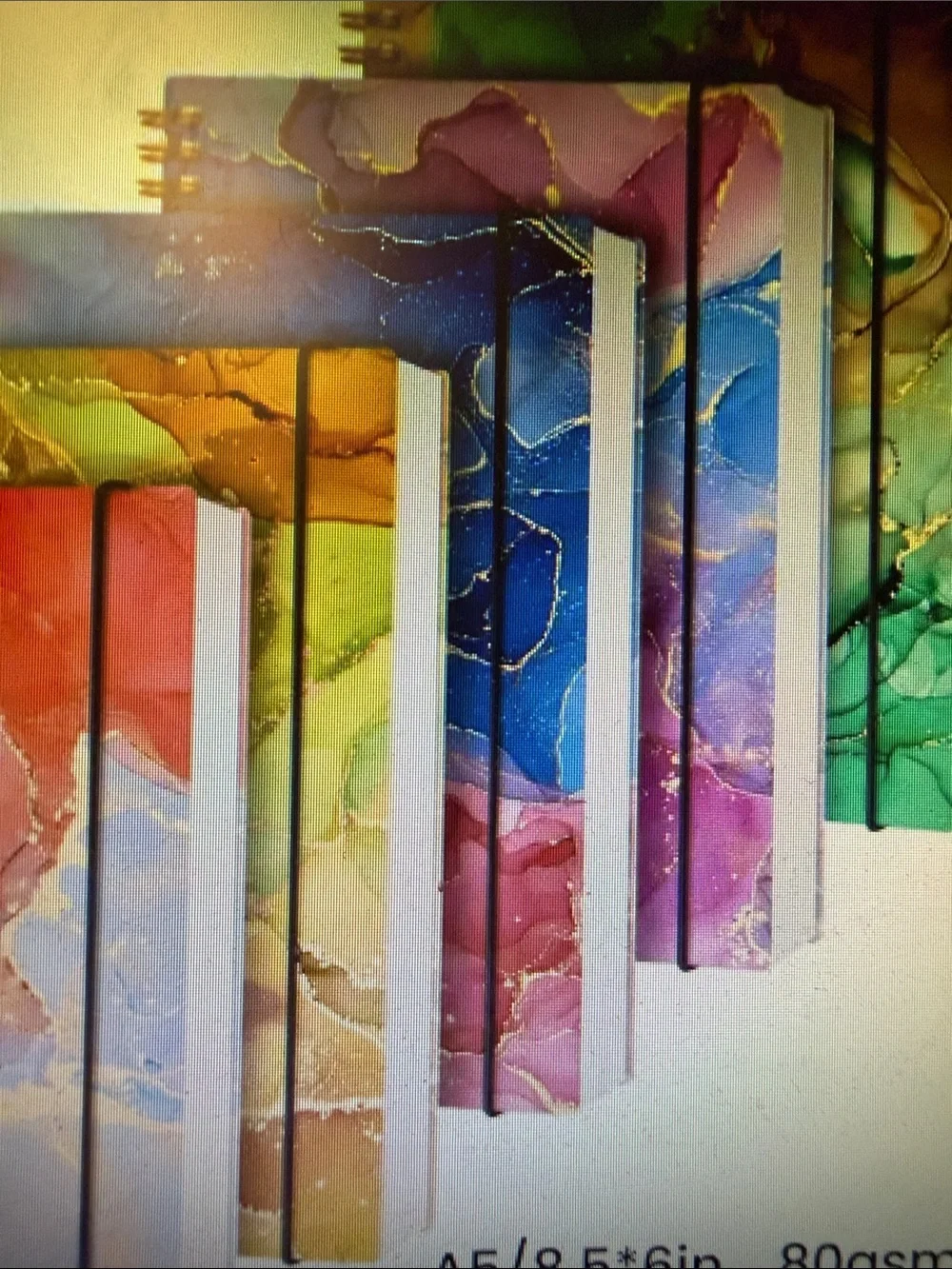 ❣️5/$25❣️ Abstract  Spiral Notebook with Elastic Band & pen. 🆕
